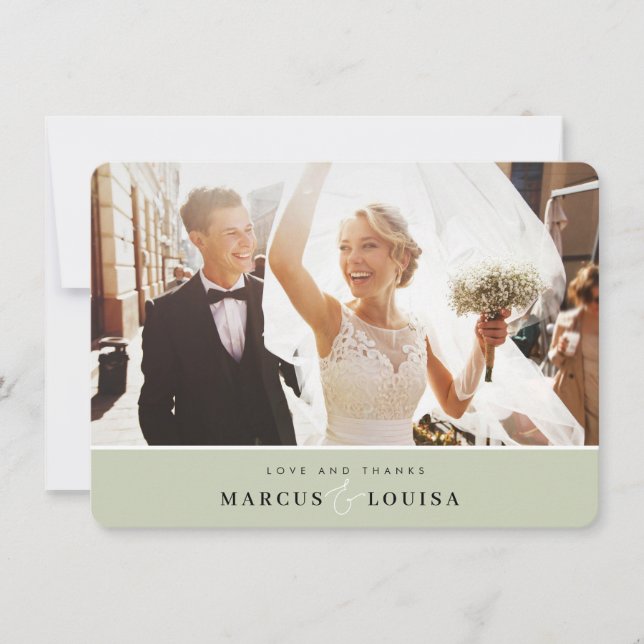 THANK YOU photo elegant chic ampersand sage green (Front)