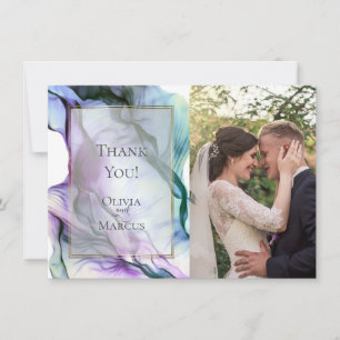 THANK YOU PHOTO FRAME Deep Plum Purple Abstract