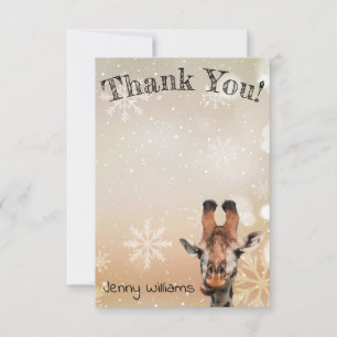 thank you,photo of funny giraffe,custom thank you card