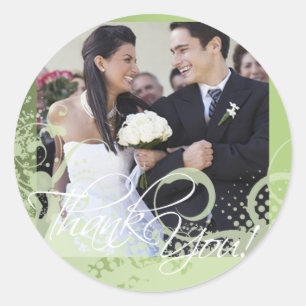 Thank You Photo Sticker (Grungy Floral)