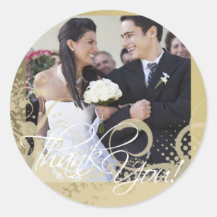 Thank You Photo Sticker (Grungy Floral)