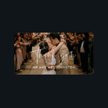 Thank You Photo Wedding Envelope Label<br><div class="desc">Perfect for your wedding thank you cards, these modern design envelope stickers feature a wedding photo, script thank you message and your names. Contact me if you would like the placement of your photo to be adjusted to better fit the text. I'll move things around and send you back a...</div>
