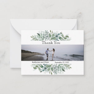 Thank You Photo Wedding Leaves Budget Card