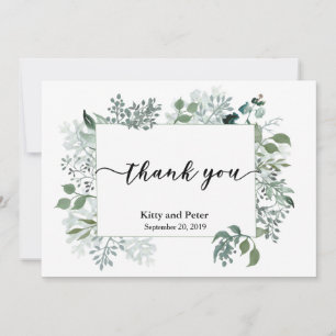 Thank You Photo Wedding Leaves Greenery Modern