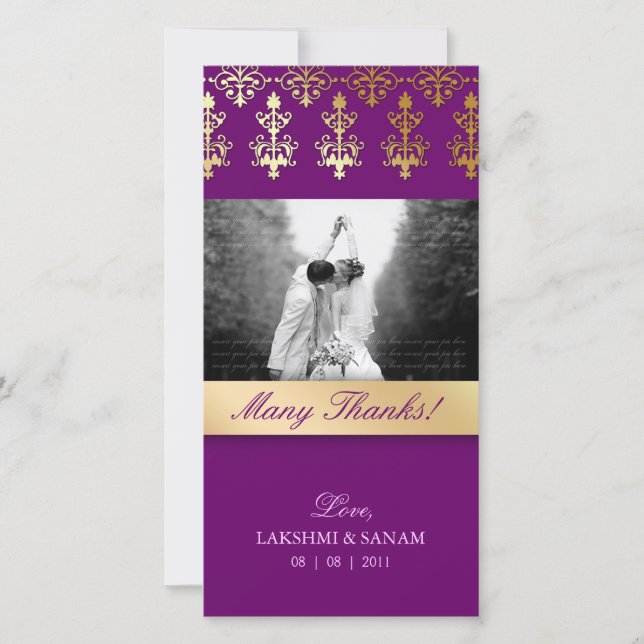 Thank You Photocard Indian Damask Purple (Front)