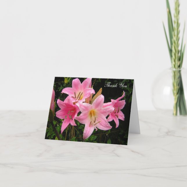 Thank You Photocards - Pink Lilies (Front)