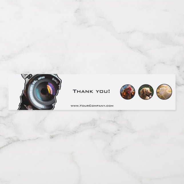 Thank You Photographer White-Black Water Bottle La Water Bottle Label (Single Label)