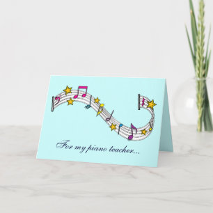 Thank You Piano Teacher with Notes and Stars