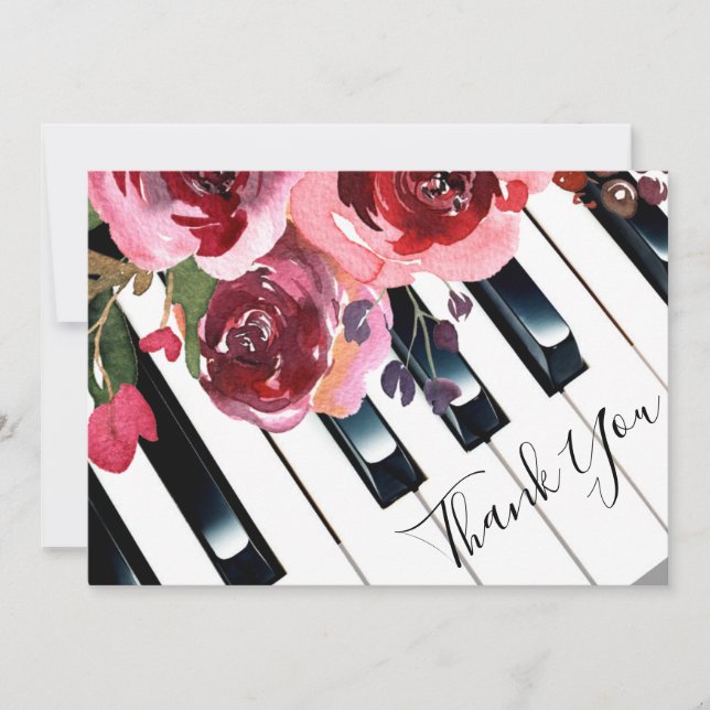 thank you piano watercolor floral (Front)