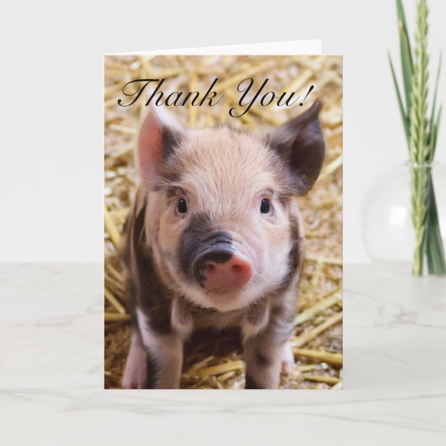 Thank you Piglet greeting card (Front)