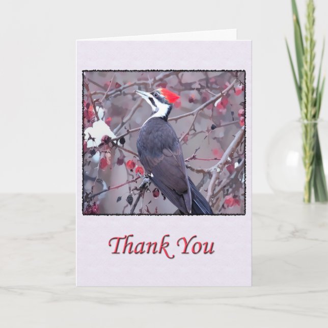 Thank You Pileated Woodpecker Greeting Card (Front)