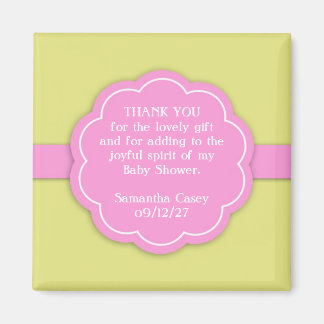 Thank You Pink Baby Shower Favour Magnet