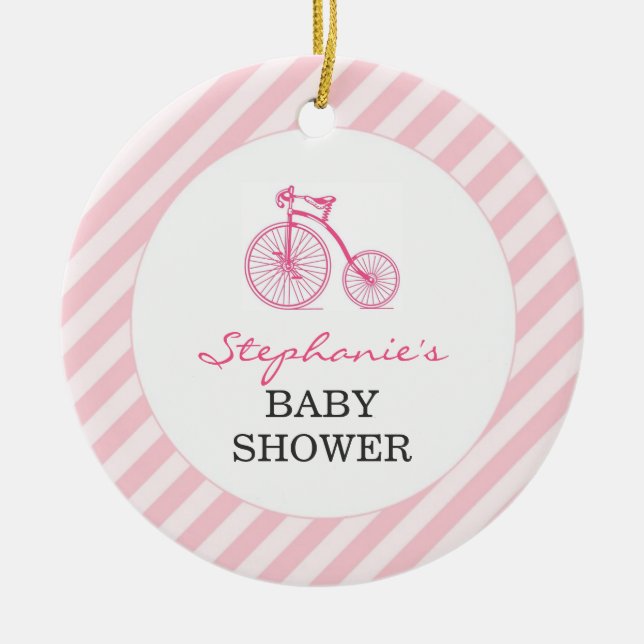 Thank You Pink Baby Shower Favour Ornament (Front)