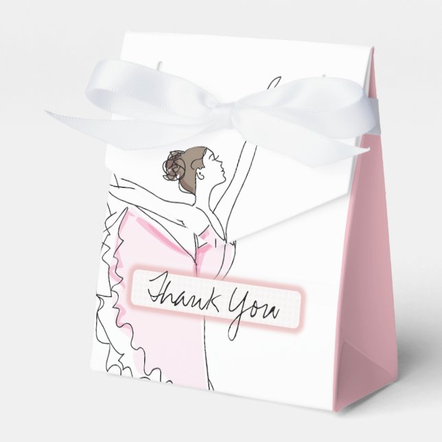 Thank You Pink Ballerina Birthday Baby Favour Boxe Box (Front Side)