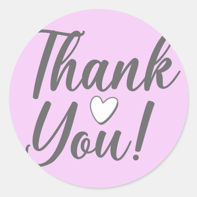 Thank You Pink Classic Round Sticker (Front)