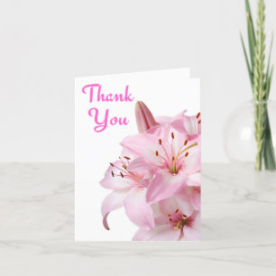 Thank You Pink Day Lily Greeting Card / Notecard