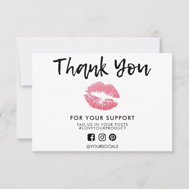 Thank you Pink Glitter Lips Media Insert (Front)