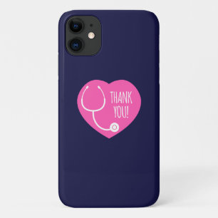 Thank You   Pink Heart Stethoscope iPhone 11 Case