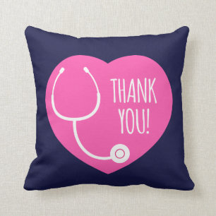 Thank You   Pink Heart Stethoscope Cushion