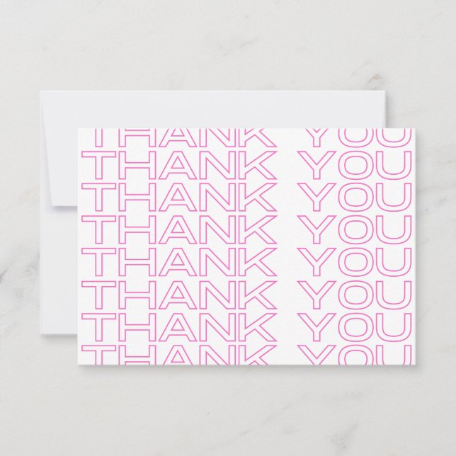 Thank You Pink Newspaper Print Media Insert  Card (Front)