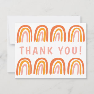 THANK YOU Pink Orange Colourful Sweet Rainbow Card