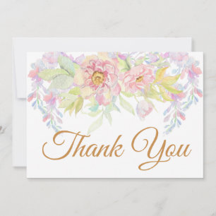 Thank You Pink Rose Floral