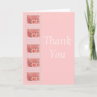 Thank You Pink Roses and Gingham
