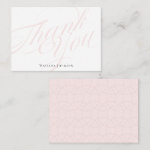 Thank You Pink Script Calligraphy Simple Classy  Card