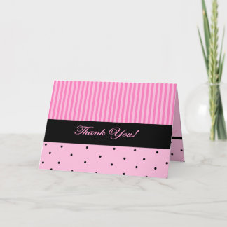 Thank You Pink Stripe Card