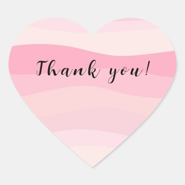 Thank You Pink Striped Stickers (Front)