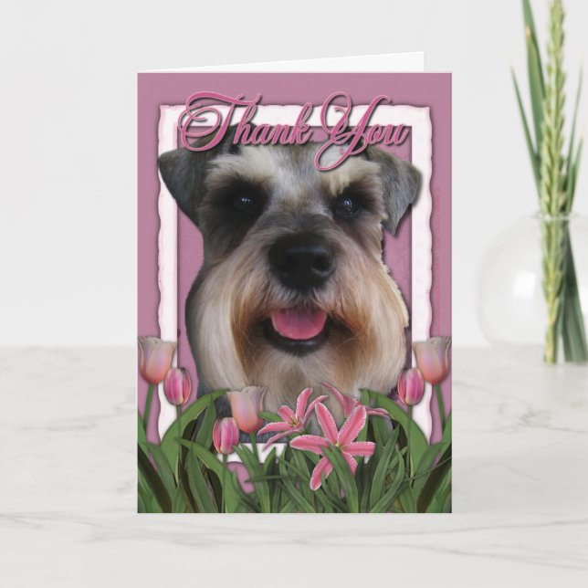 Thank You - Pink Tulips - Schnauzer (Front)