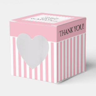 Thank You Pink/White /White Stripes Pattern Favour Box