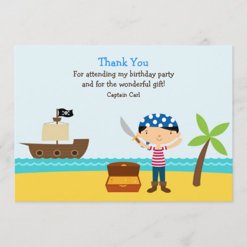 Pirate Thank You Cards | Zazzle UK
