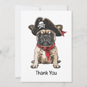 Thank You Pirate French Bulldog Skull Crossbones