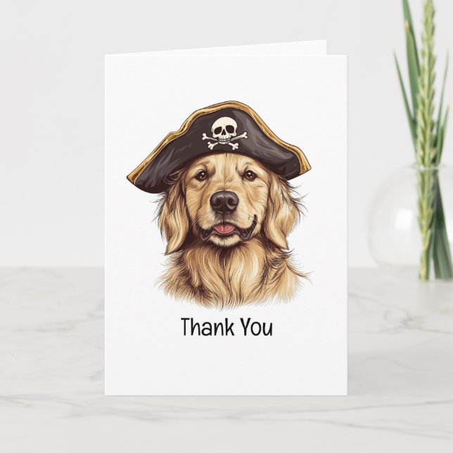 Thank You Pirate Golden Retriever Dog Skull (Front)