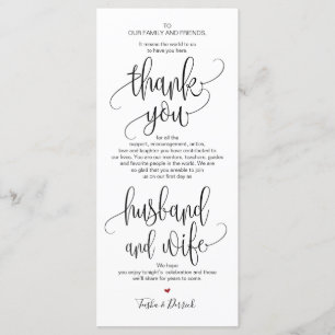 Thank you Place Setting Card for Wedding Dinner v4