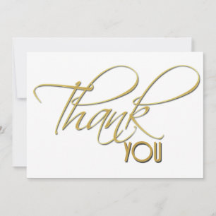 Thank you plain minimalist faux gold calligraphy