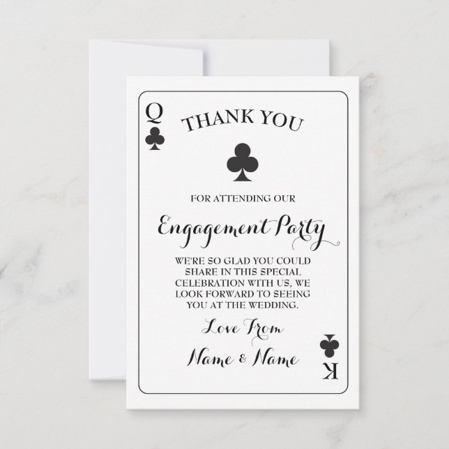 Thank You Playing Cards King Queen Ace of Clubs (Front)