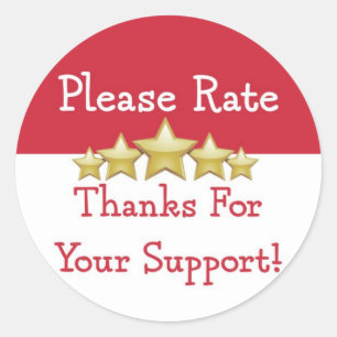 Thank You Please Rate Delivery Driver Classic Round Sticker