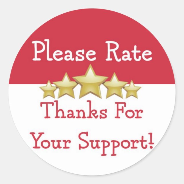Thank You Please Rate Delivery Driver Classic Round Sticker (Front)