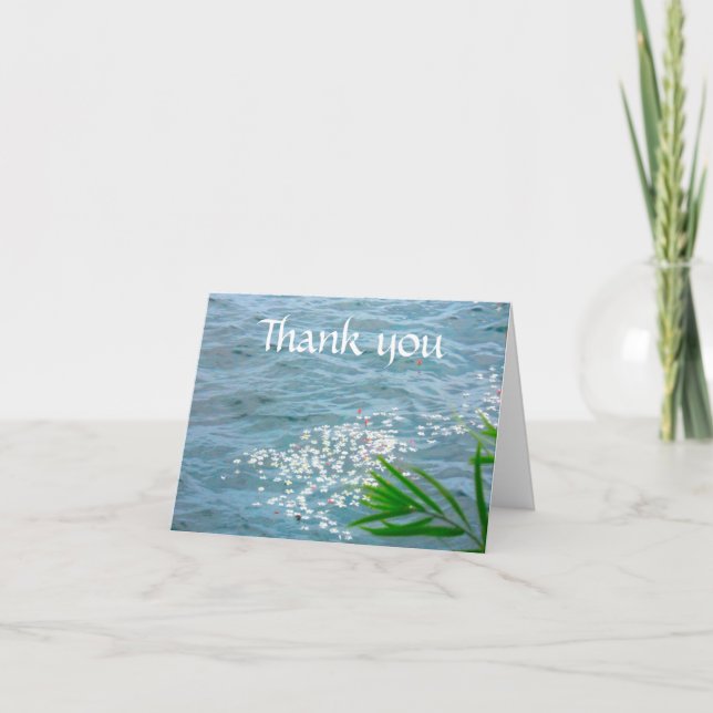 Thank You Plumerias in Ocean Card (Front)