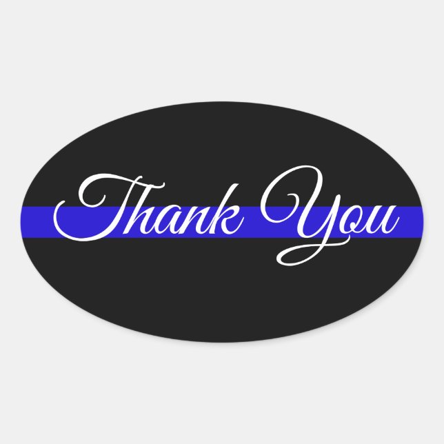 THANK YOU POLICE SUPPORT OVAL BUMPER STICKER (Front)