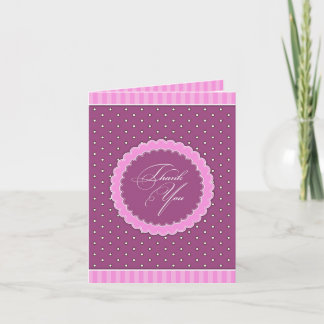 Thank You Polka Pink Purple Card