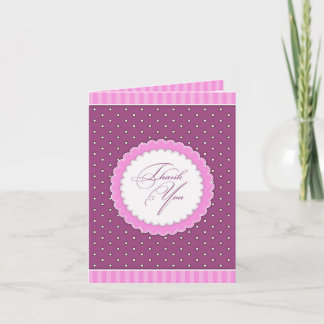 Thank You Polka Pink Purple Card