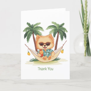 Thank You Pomeranian Dog In A Hammock Card