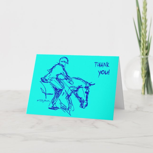 Thank You Pony! Card- Aqua (Front)
