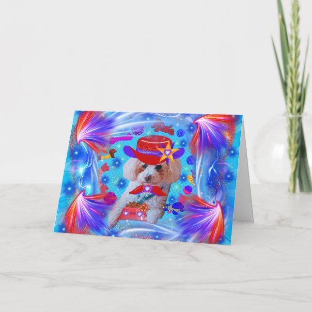 Thank You Poodle Greeting Card (Front)