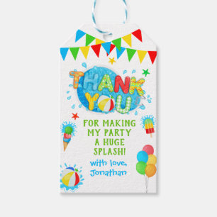 Thank You Pool Summer Birthday Party Gift Tags