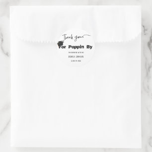 Thank you poopin by graduation sticker, popcorn  classic round sticker