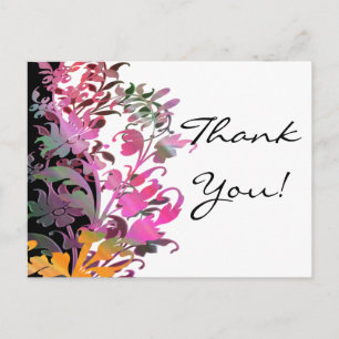 Thank You Post Cards Enchanting Flowers